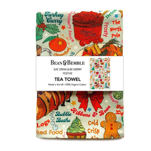 Bean & Bemble Tea Towel Festive Eat Drink and Be Merry Christmas Dinner