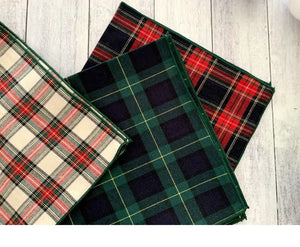 Tartan Cloth Napkins, Set of Four (sold in 3 different designs)
