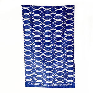 Cambridge Imprint Tea Towels Cats Cobalt