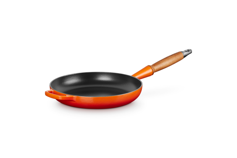 Le Creuset - Cast Iron Frying Pan with Wooden Handle, 24 CM / 1.6L - Volcanic