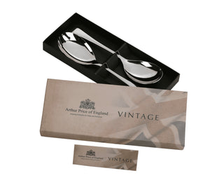 Arthur Price Vintage Stainless Steel Boxed Pair of Serving Spoon and Fork