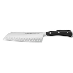 Wusthof Classic Ikon - 17cm Santoku Knife - Black Handle - 4176B