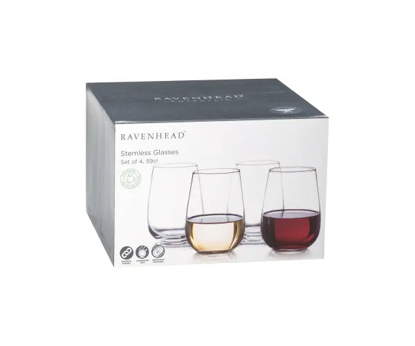 Ravenhead Entertain Set Of 4 Stemless Glasses 59cl