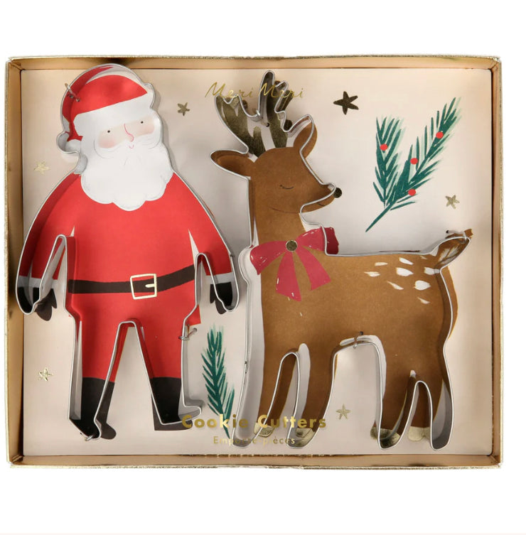 Meri Meri Santa & Reindeer Christmas Cookie Cutters (x 2)