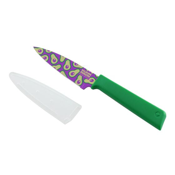 Kuhn Rikon Colori+ Funky Fruit Paring Knife Avocado Design (Green handle)