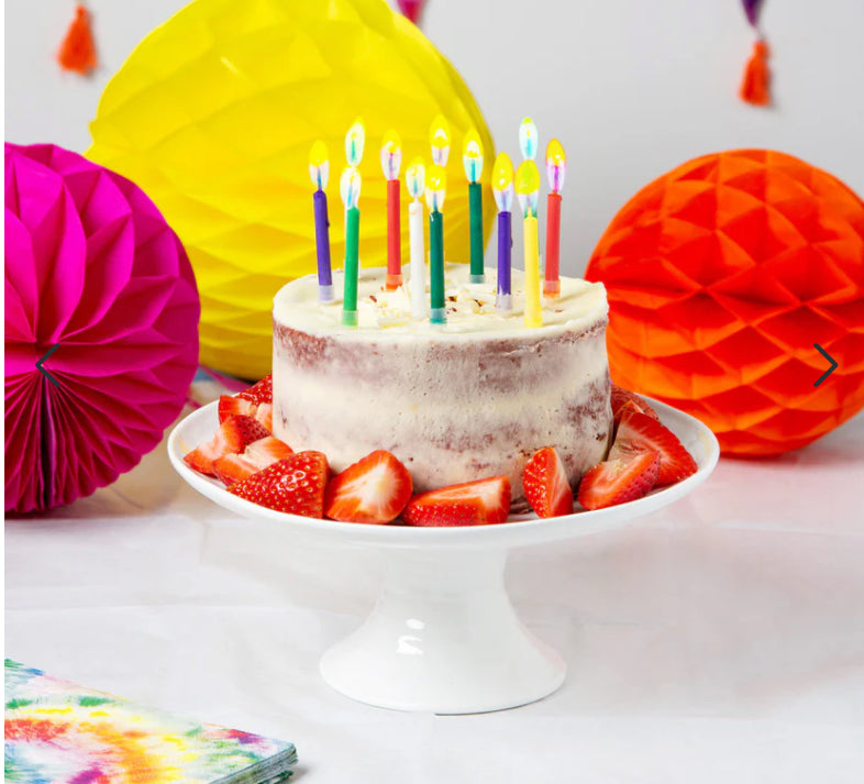 Talking Tables Rainbow Birthday Candles With Coloured Flames - 12 Pack