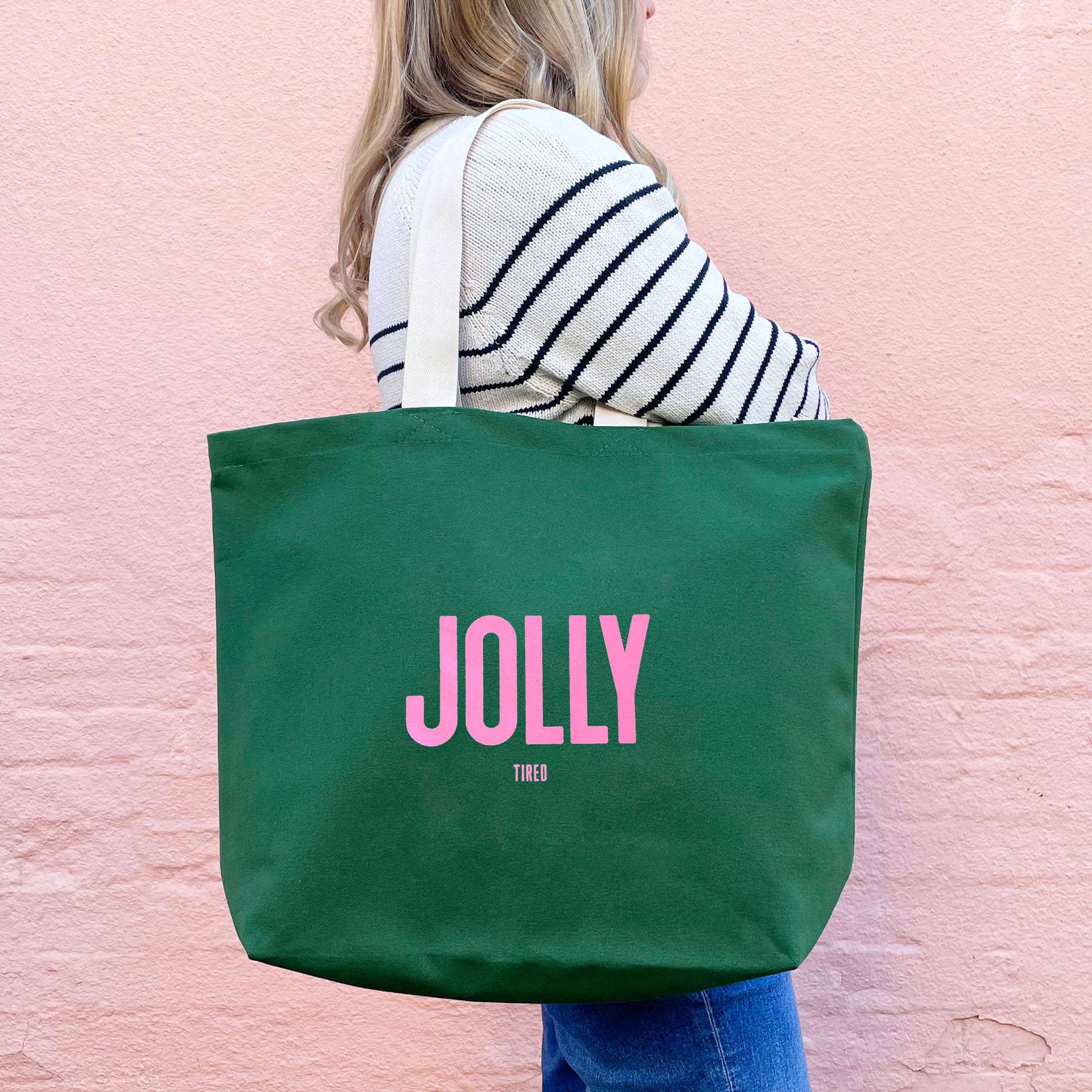 Alphabet Bags Jolly (Tired) - Forest Green Tote Bag