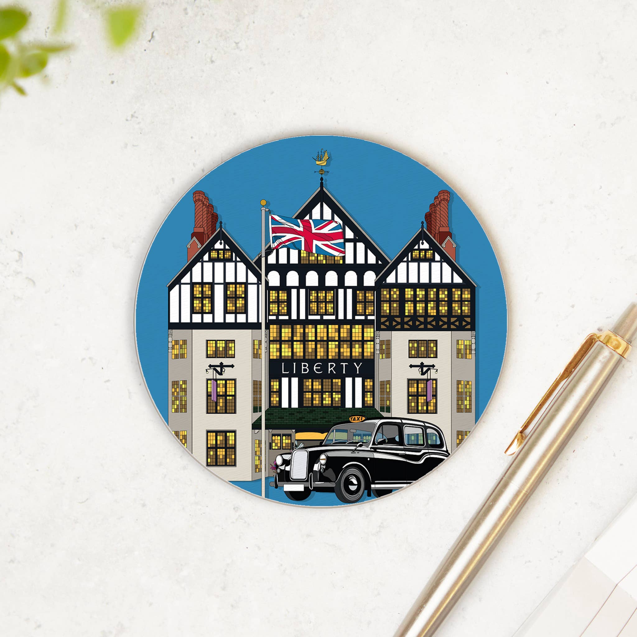 Bean & Bemble Coaster Melamine Wooden London Souvenir - Liberty London