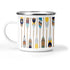 Mustard & Gray Oars Enamel Metal Tin Cup