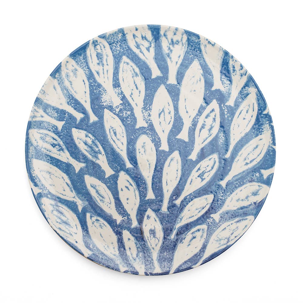 Blisshome Shoal Fish Platter | Fish Serving Platter | Blue Platter