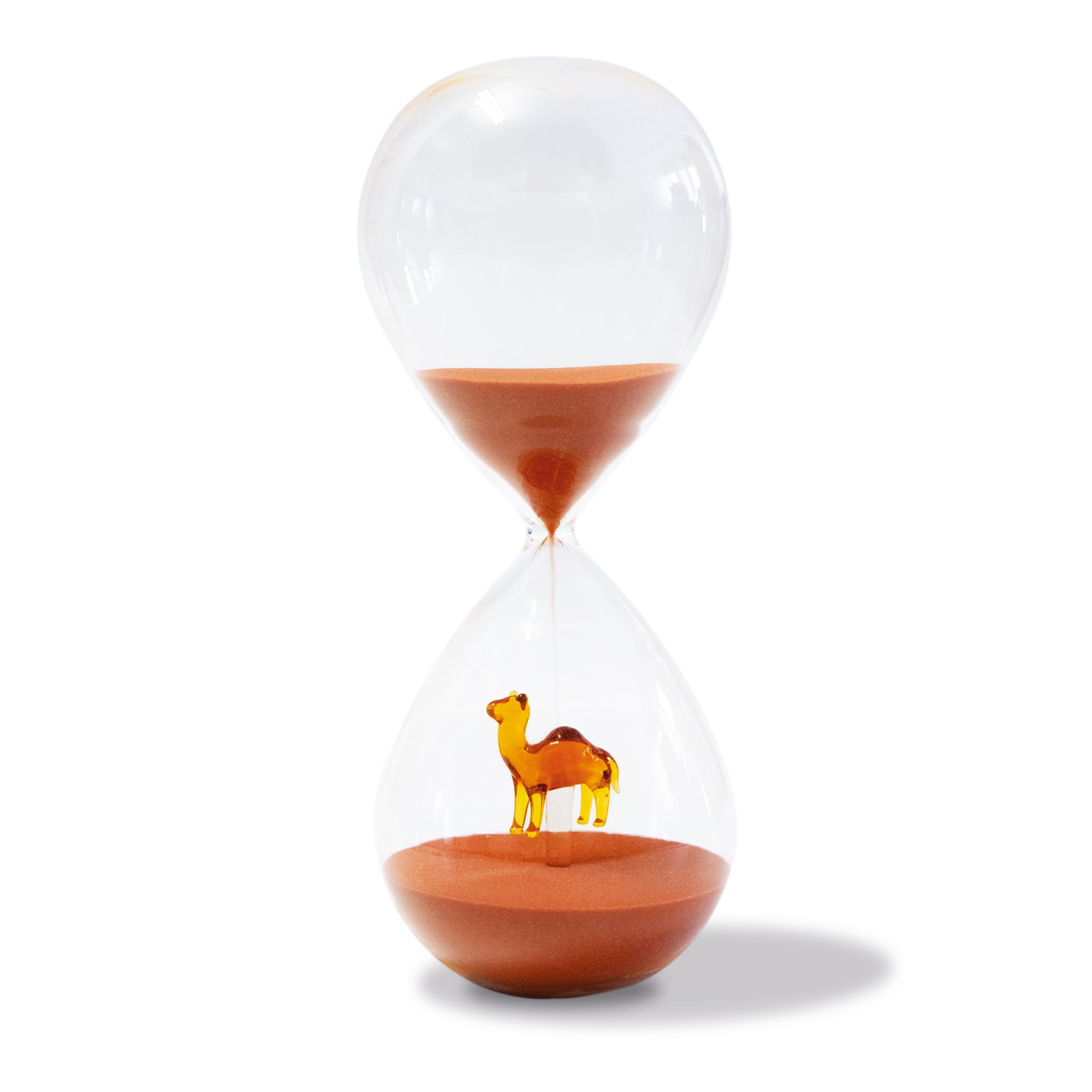 Hourglass with Colored Camel Glass Inside 8x20cm, 30min Sand flow.