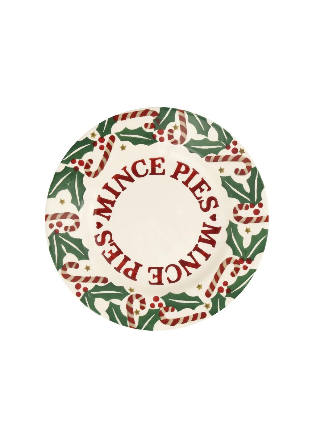 Emma Bridgewater New Candy Canes Medium Dinner Plate, 8.5 Inch