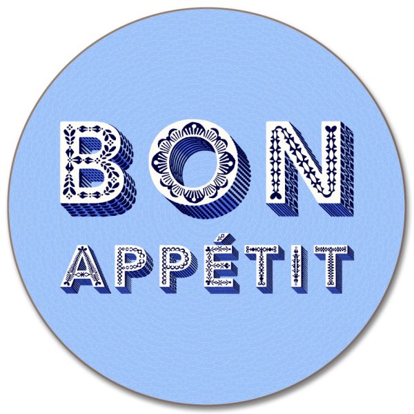 Asta Barrington Jamida Bon Appétit / blue - Placemat Ø 28cm