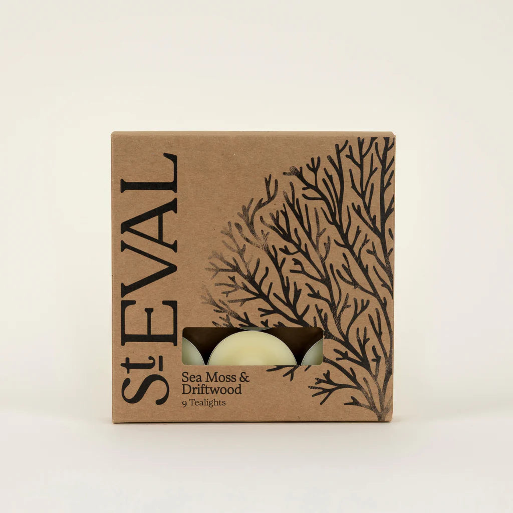 St Eval Sea Moss & Driftwood, Scented Tealights NEW