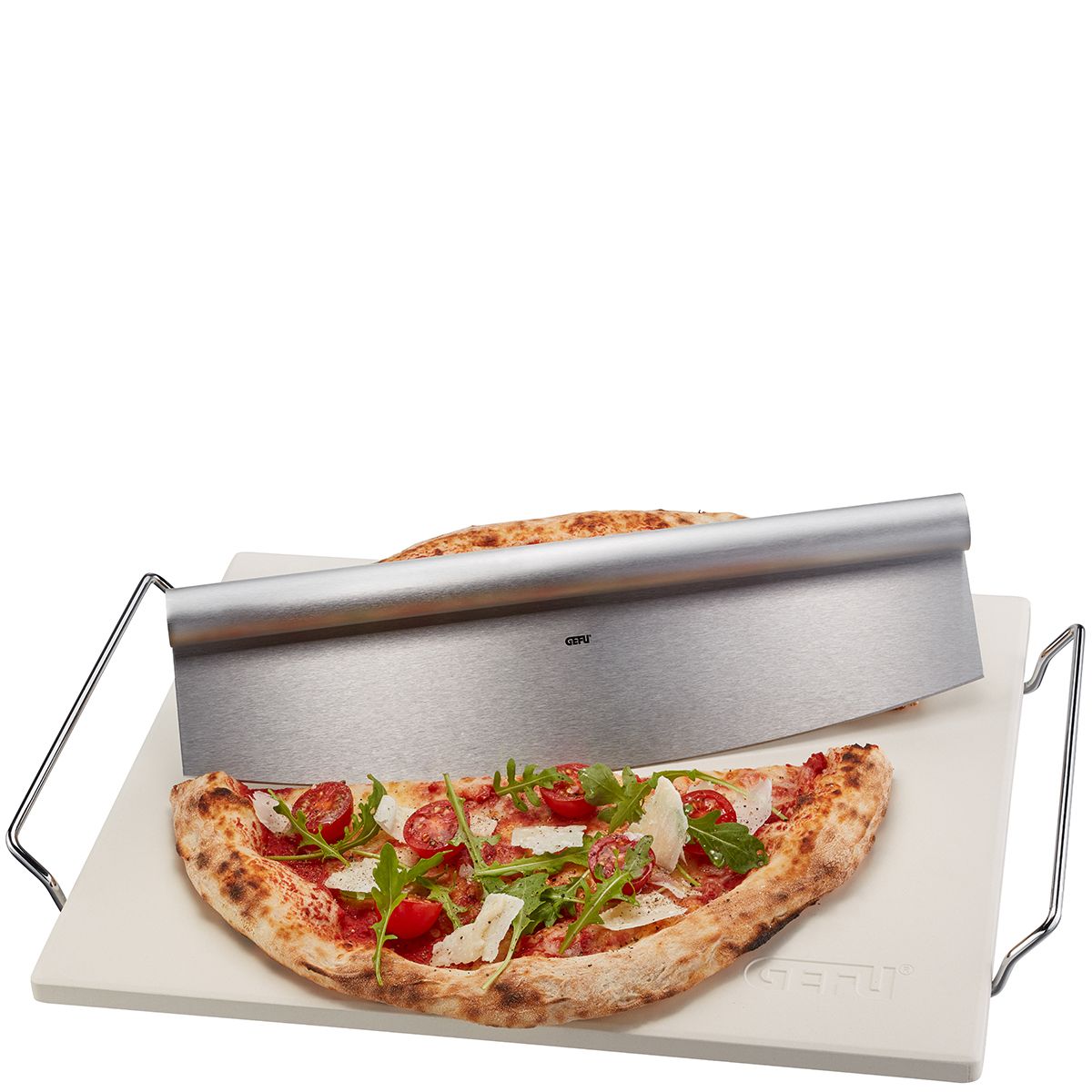 Gefu DARIOSO Pizza stone with stand + pizza cutter, square