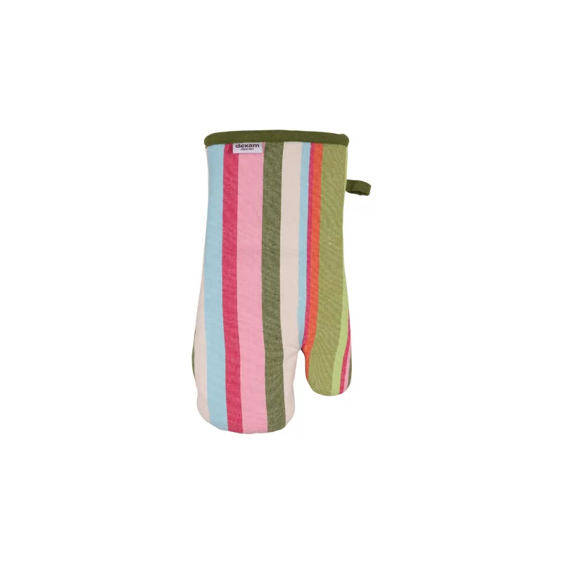 Striped Recycled Cotton Gauntlet - Green