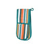 Striped Recycled Cotton Double Oven Gloves - Teal