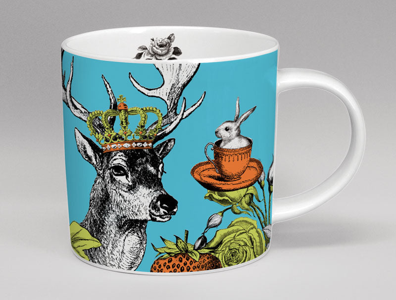 Repeat Repeat New Menagerie Stag Bone China Mug Turquoise
