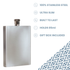 Uberstar Stainless Steel 3oz Slim Hip Flask