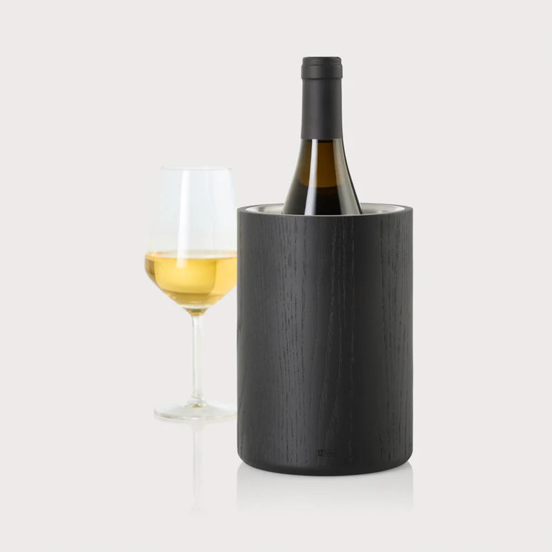 Vine Wine & Champagne Cooler in Ash Wood Black