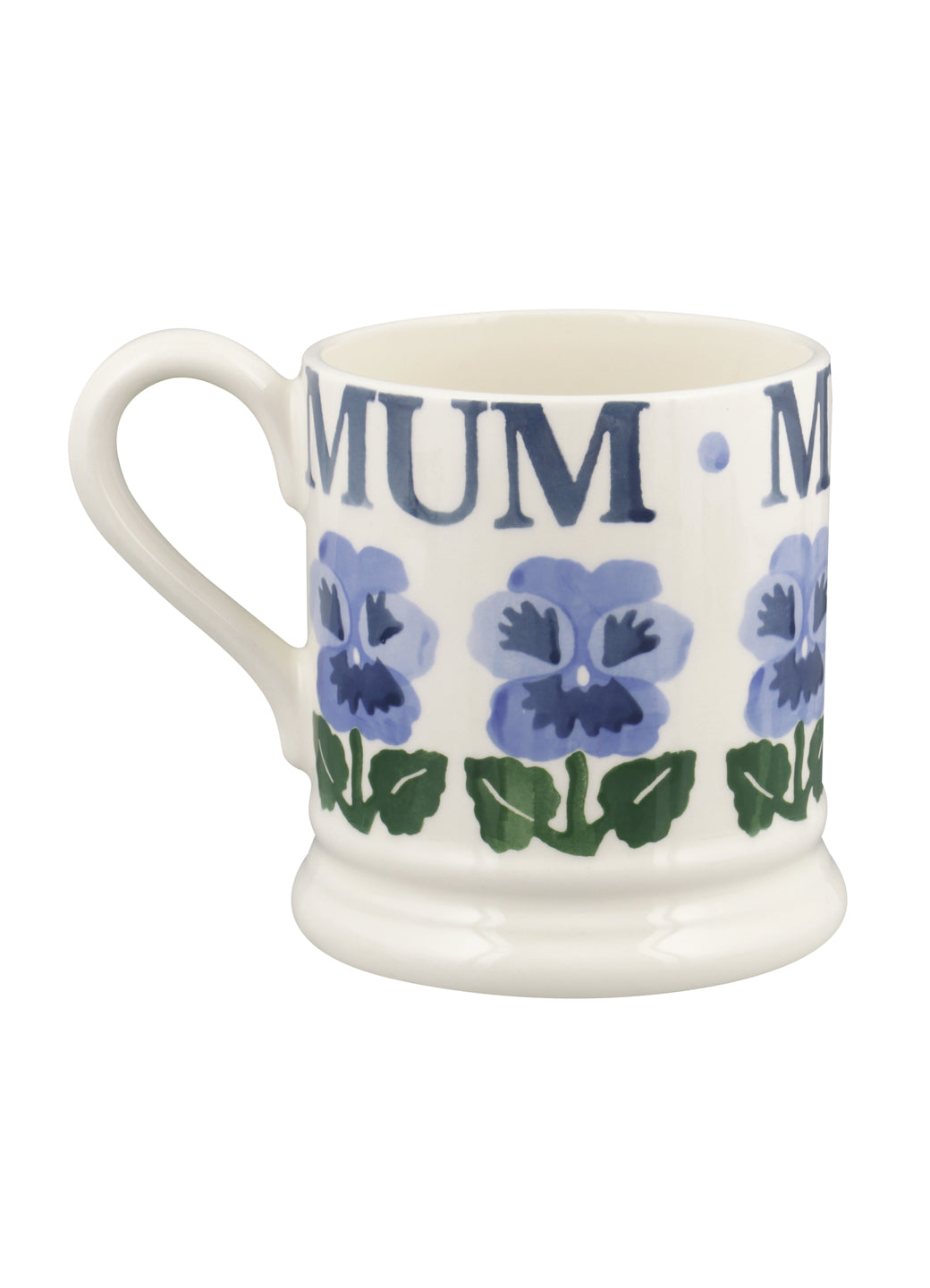 Emma Bridgewater Summer Flowers Blue Pansies 1/2 Pint Mug