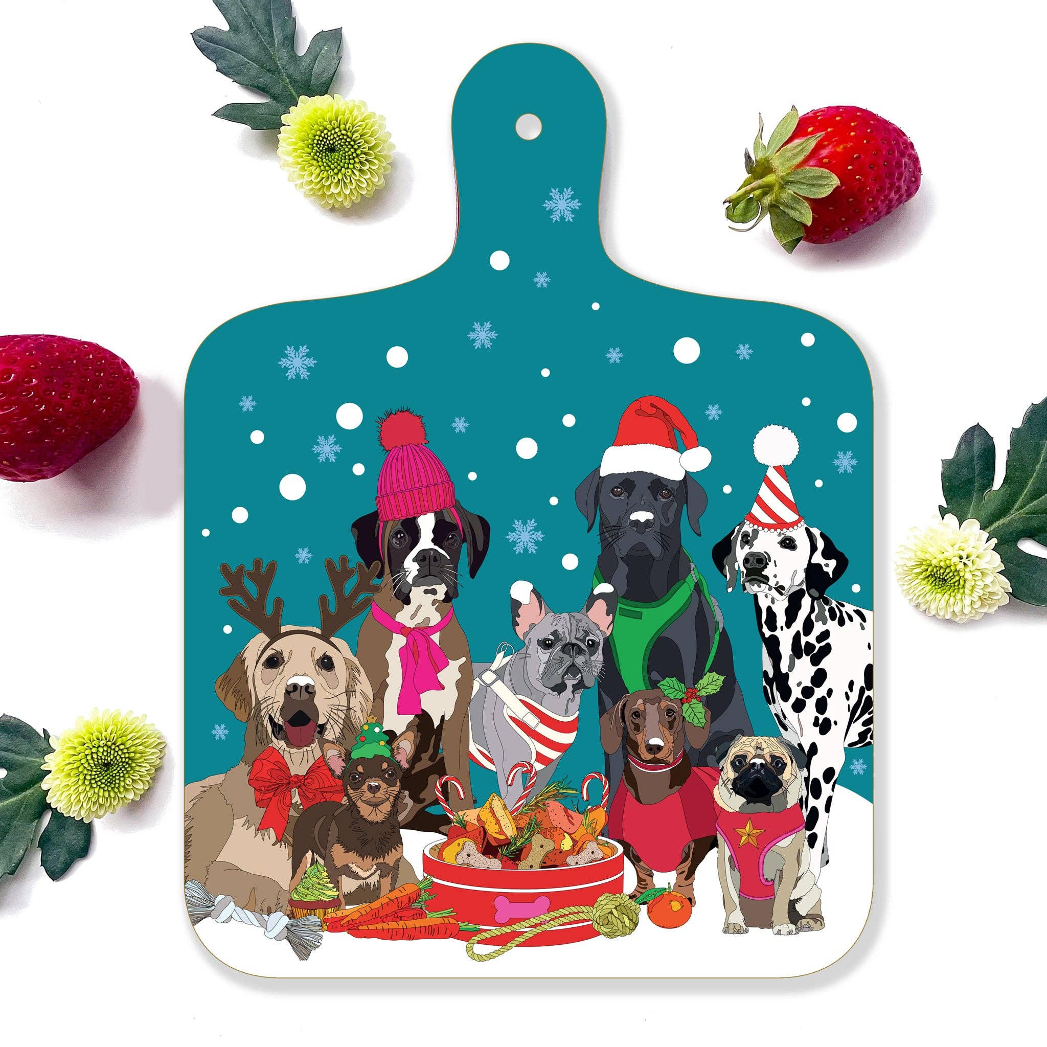 Bean & Bemble Mini Christmas Dogs Chopping Board