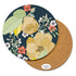 Bean & Bemble Placemat Large Round Melamine Wooden Chica Camellia Navy