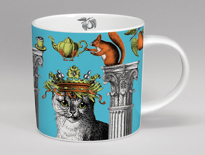 Repeat Repeat New Menagerie Cat Bone China Mug Turquoise