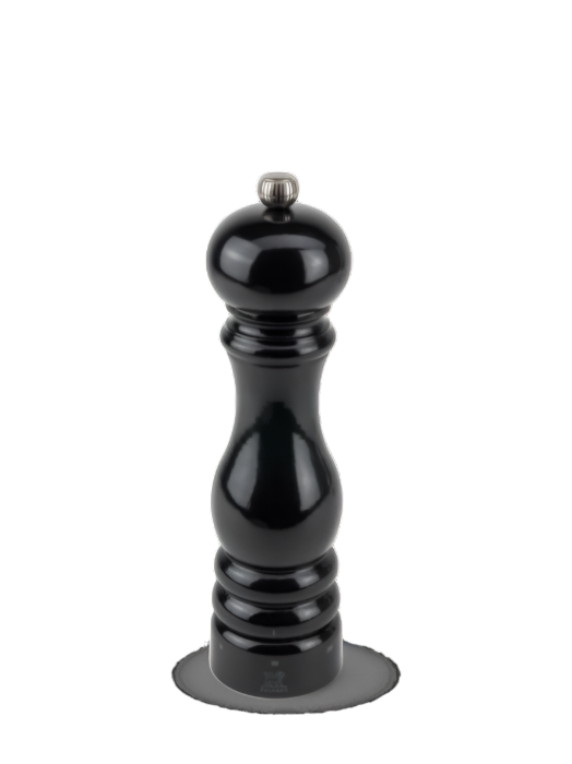Peugeot Paris u'Select Wooden Manual Salt Mill Black Lacquer Finish 22cm, Silver Knob