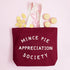 Alphabet Bags Mince Pie Appreciation Society - Burgundy Canvas Tote Bag