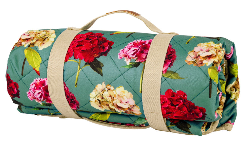 Summerhouse Sarah Kelleher Quilted Picnic Blanket Regular Teal 150 x 135cm