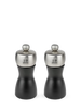 Peugeot Fidji Duo of salt and pepper mills in wood and stainless steel, black, 12 cm