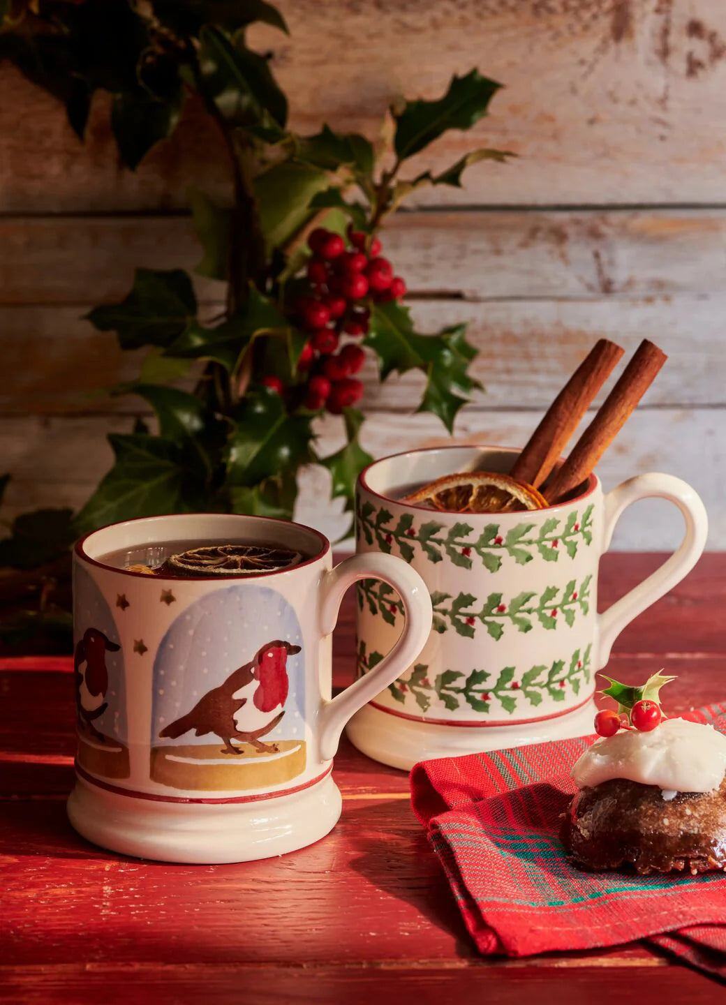 Emma Bridgewater New Robin Snow Globe 1/2 Pint Mug