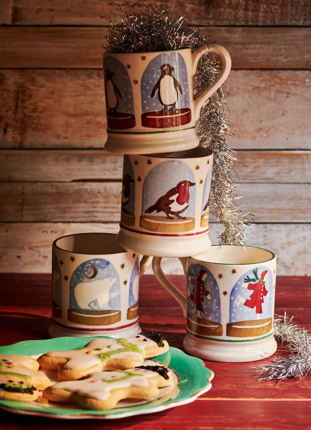 Emma Bridgewater New Ice Skater Snow Globe 1/2 Pint Mug