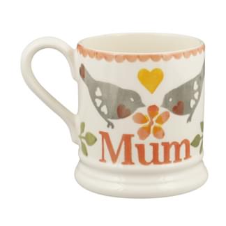 Emma Bridgewater Lovebirds Coral Mum 1/2 Pint Mug