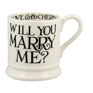 Emma Bridgewater Black Toast Will You Marry Me 1/2 Pint Mug