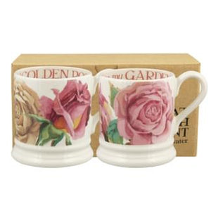 Emma Bridgewater Roses All My Life Set Of 2 1/2 Pint Mugs Boxed