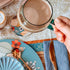 Bean & Bemble Coaster Round Melamine Wood Retro Chica Camellia Teal