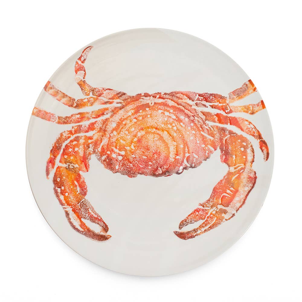 Blisshome Platter Crab Orange | Round Ceramic Serving Platter