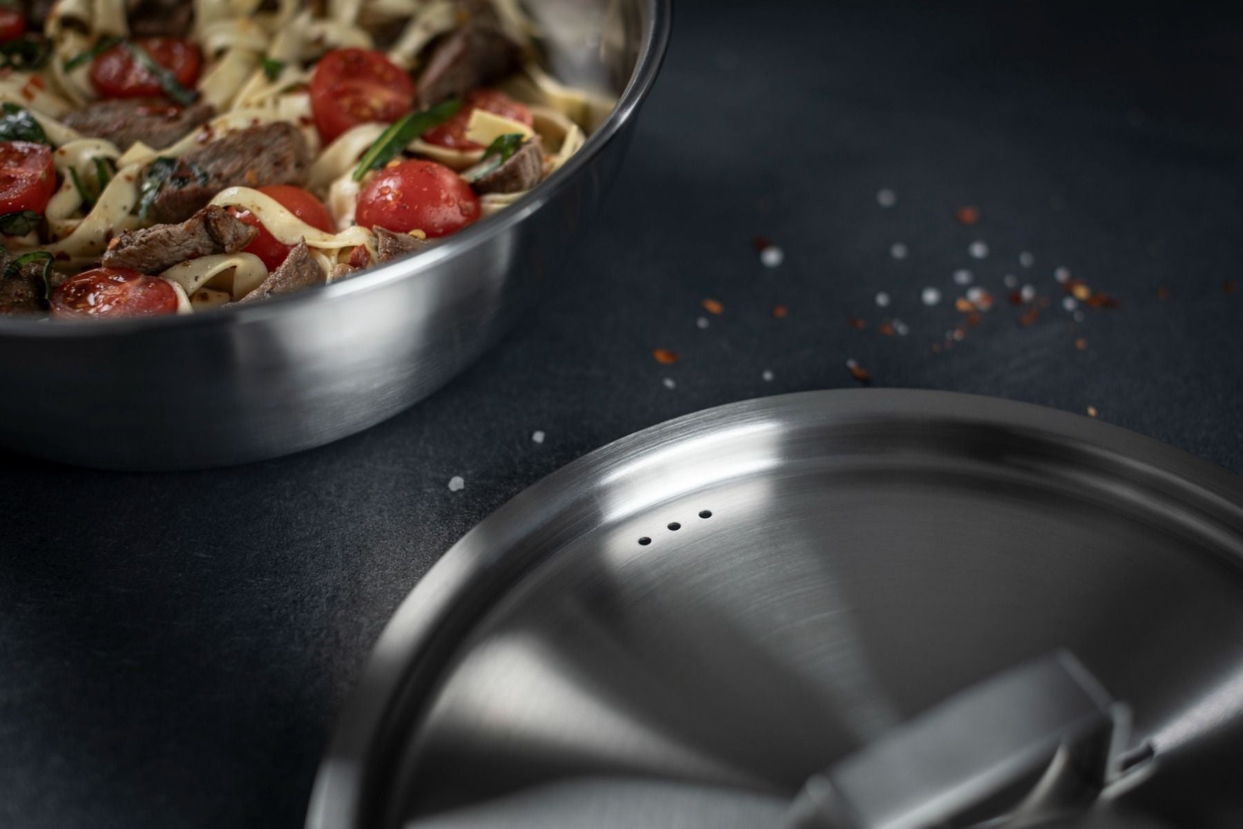 Kuhn Rikon Culinary Fiveply Chef's Pan with lid uncoated