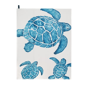 BlissHome Creatures Tea Towel Set of 2, Whale Towel & Turtle Towel