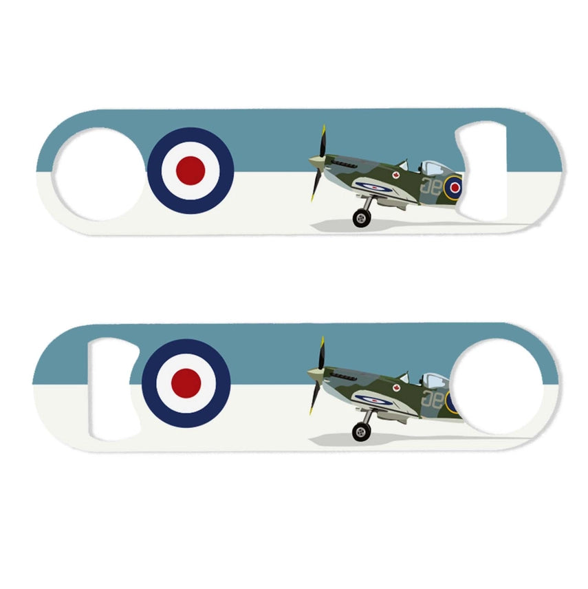 Mustard & Gray Spitfire Bottle Opener