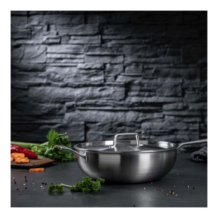 Kuhn Rikon CULINARY FIVEPLY Wok Pan with lid uncoated Ø 28 cm
