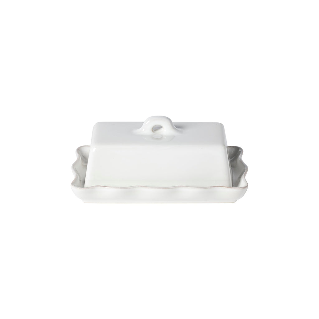Cook & Host White Rect Butter Dish 19cm W/lid