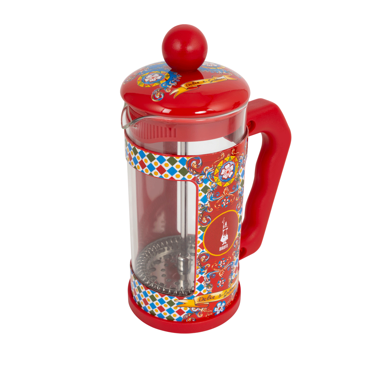 Bialetti X Dolce&Gabbana Sicilian Cart Coffee Press: Red 3 Mug / 8 Tazze / 1L