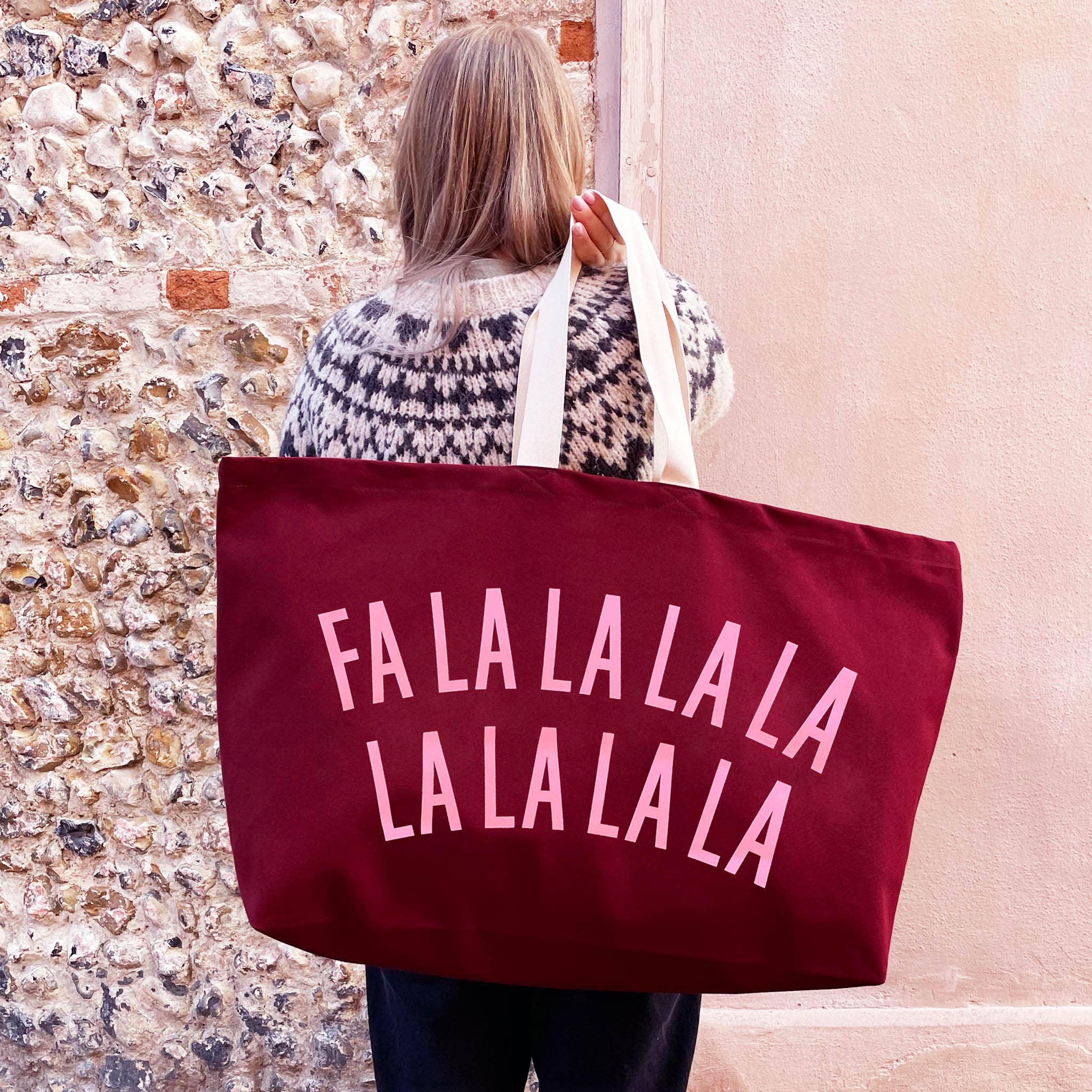 Alphabet Bags FALALALALA LALALALA - Burgundy REALLY Big Bag
