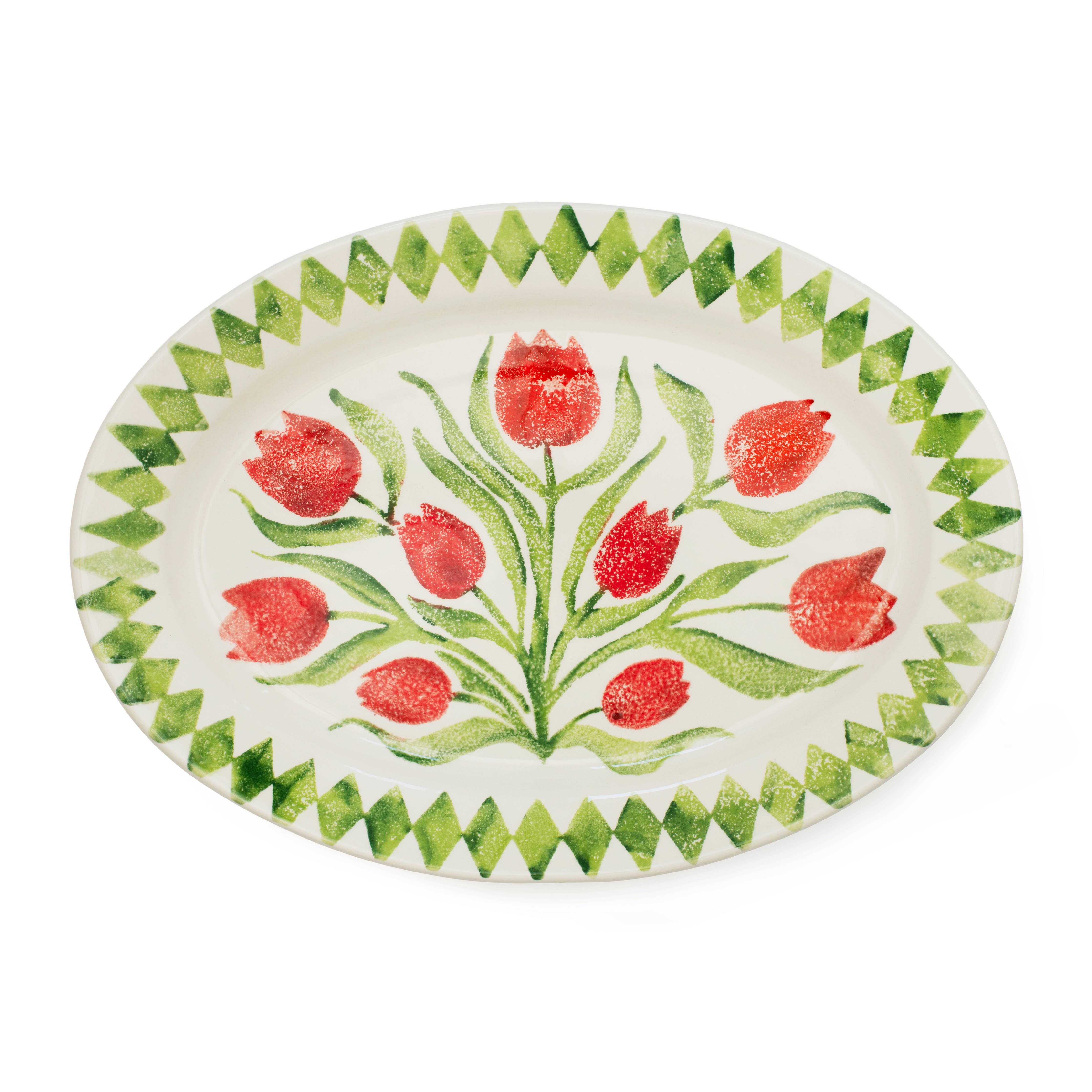 Blisshome Tulips Oval Platter 40cms