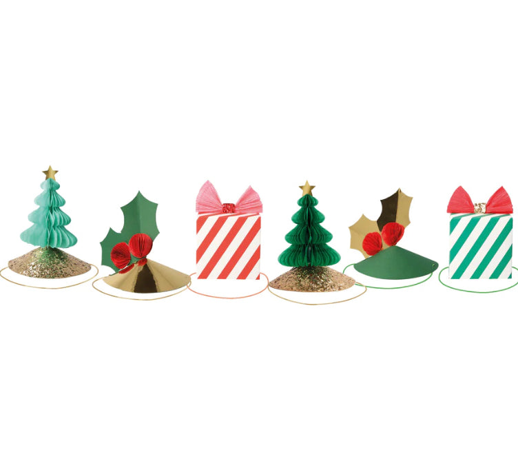 Meri Meri Mixed Christmas Party Hats (x 6)