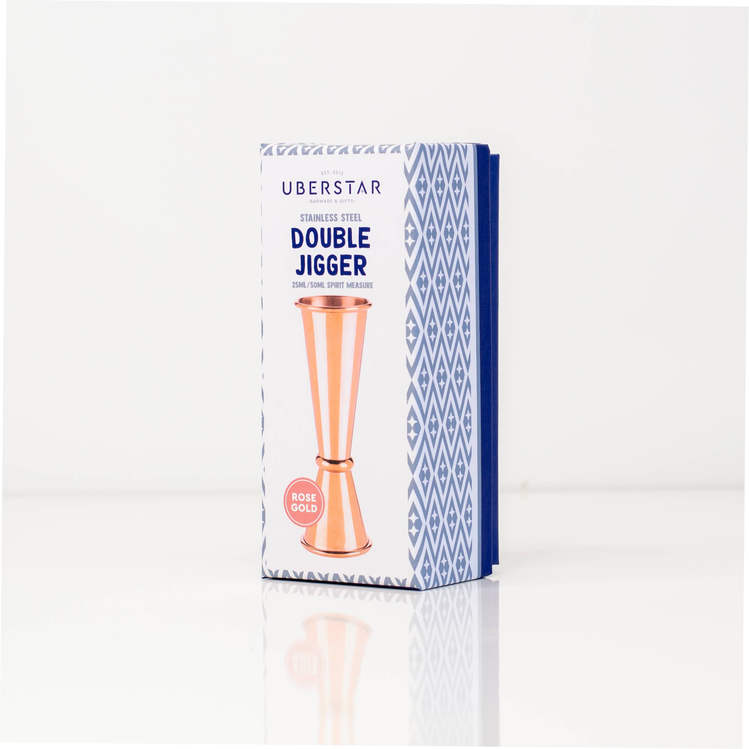 Uberstar Double Jigger Stainless Spirit Measure 25ml/50ml - Rose Gold