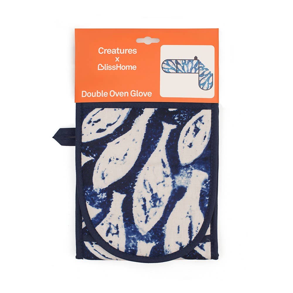 Blisshome Creatures Shoal Fish Oven Gloves | Blue Fish Oven Mitts